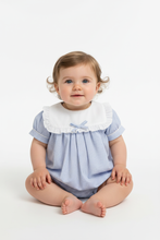 Load image into Gallery viewer, Baby girl in blue striped romper - Option 9