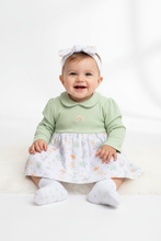 Load image into Gallery viewer, Baby girl in green and white dress - Option 1