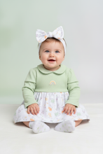 Load image into Gallery viewer, Baby girl in green and white dress - Option 3