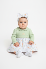 Load image into Gallery viewer, Baby girl in green and white dress - Option 4