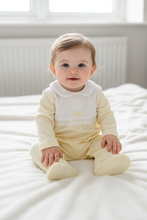 Load image into Gallery viewer, Baby girl in lemon babygrow option 4