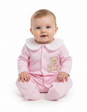 Load image into Gallery viewer, Baby girl in pink babygrow option 1