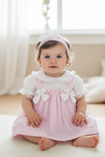 Load image into Gallery viewer, Baby girl in pink striped dress - Option 3