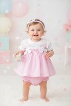 Load image into Gallery viewer, Baby girl standing in pink striped dress - Option 6