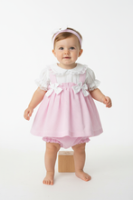 Load image into Gallery viewer, Baby girl standing in pink striped dress - Option 7
