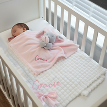 Load image into Gallery viewer, Baby in cot with personalised set 6