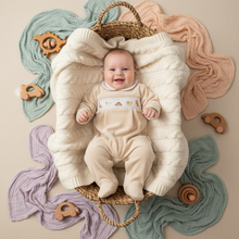 Load image into Gallery viewer, Baby in seagrass basket