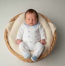 Load image into Gallery viewer, Baby in wicker basket