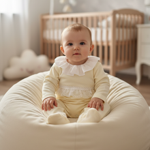 Load image into Gallery viewer, Baby on beanbag in cream romper - Option 4