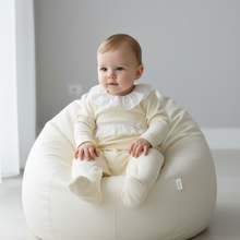 Load image into Gallery viewer, Baby on beanbag in cream romper - Option 7