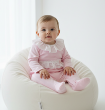 Load image into Gallery viewer, Baby on beanbag in pink romper - Option 10