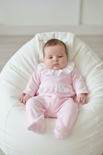 Load image into Gallery viewer, Baby on beanbag in pink romper - Option 5