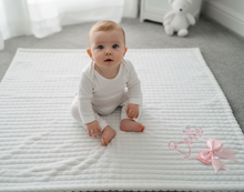 Load image into Gallery viewer, Baby on large Belle blanket overhead