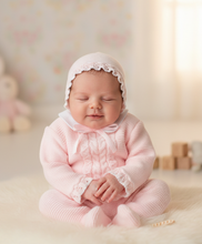 Load image into Gallery viewer, Baby wearing pink jumper and trousers