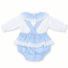 Load image into Gallery viewer, Back view in softer pale blue on white studio background