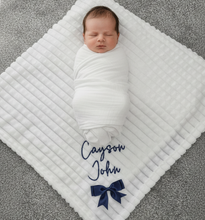 Load image into Gallery viewer, Blanket laid flat with baby - overhead
