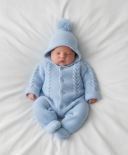 Load image into Gallery viewer, Blue hooded all-in-one - minimalist