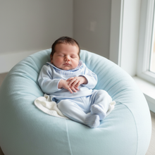 Load image into Gallery viewer, Blue outfit on beanbag