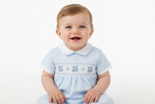 Load image into Gallery viewer, Blue romper portrait
