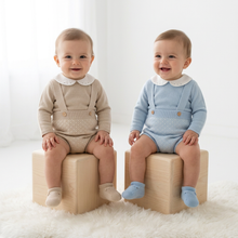 Load image into Gallery viewer, Both babies facing the camera on wooden blocks