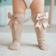 Load image into Gallery viewer, Champagne socks on toddler - standing detail