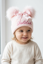 Load image into Gallery viewer, Close-up toddler portrait wearing the pink hat