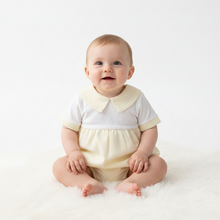 Load image into Gallery viewer, Cream romper studio sitting