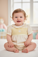 Load image into Gallery viewer, Cream smocked romper option 3