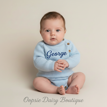 Load image into Gallery viewer, Curious baby with George in royal blue