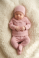 Load image into Gallery viewer, Dusty pink set on newborn girl, diagonal view