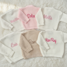 Load image into Gallery viewer, Flat lay cardigans on white fluffy rug