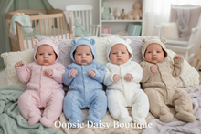 Load image into Gallery viewer, Four babies showing front view of rompers