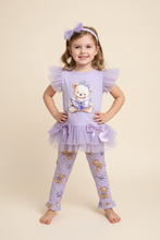Load image into Gallery viewer, Girl model confident pose in lilac teddy bear outfit