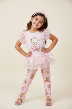 Load image into Gallery viewer, Girl model confident pose in pink teddy bear outfit