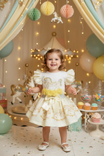 Load image into Gallery viewer, Happy toddler at carousel-themed party