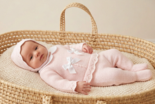 Load image into Gallery viewer, Lighter pink side-angle version with a single bonnet chin strap