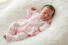 Load image into Gallery viewer, Newborn Baby Girl in Pink Peplum Set