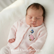 Load image into Gallery viewer, Newborn Baby in Pink Jemima Puddle-Duck Cardigan