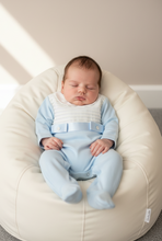 Load image into Gallery viewer, Newborn boy in cream beanbag