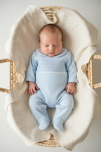Load image into Gallery viewer, Newborn in rattan basket, arms by sides