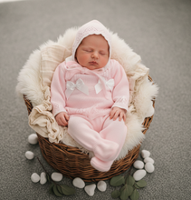 Load image into Gallery viewer, Newborn in rustic wicker basket
