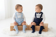 Load image into Gallery viewer, Original wide angle with both boys wearing matching socks