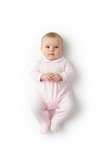 Load image into Gallery viewer, Pink babygrow on baby girl model - variation 4