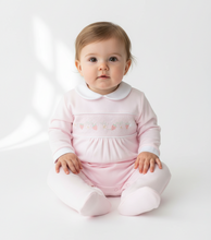 Load image into Gallery viewer, Pink babygrow on baby girl model - variation 6