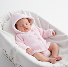 Load image into Gallery viewer, Pink cardigan in Moses basket