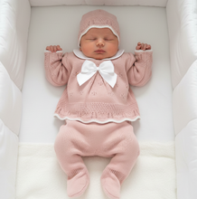 Load image into Gallery viewer, Baby Girls Knitted Trouser Set 0-3mth