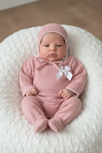 Load image into Gallery viewer, Pink knit outfit with bonnet - Option 8