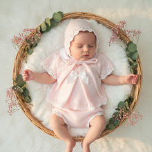 Load image into Gallery viewer, Pink knit set - close botanical