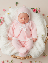 Load image into Gallery viewer, Pink knit set - flowers