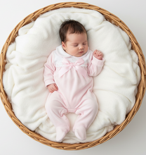 Load image into Gallery viewer, Pink romper baby in basket